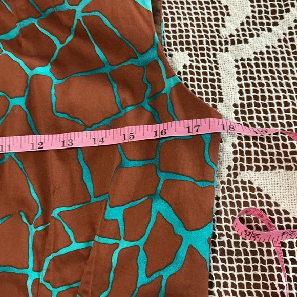 Anne Klein Brown and Teal Midi Dress - Picture 3 of 12